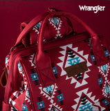 2024 New Wrangler Aztec Southwestern Pattern Dual Sided Print Multi-Function Backpack-Red
