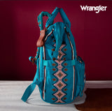 2024 New Wrangler Aztec Southwestern Pattern Dual Sided Print Multi-Function Backpack-Turquoise