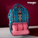 2024 New Wrangler Aztec Southwestern Pattern Dual Sided Print Multi-Function Backpack-Turquoise