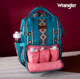 2024 New Wrangler Aztec Southwestern Pattern Dual Sided Print Multi-Function Backpack-Turquoise