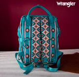 2024 New Wrangler Aztec Southwestern Pattern Dual Sided Print Multi-Function Backpack-Green