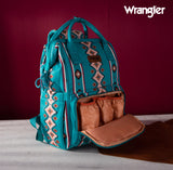 2024 New Wrangler Aztec Southwestern Pattern Dual Sided Print Multi-Function Backpack-Green