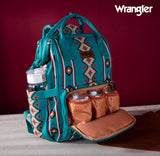 2024 New Wrangler Aztec Southwestern Pattern Dual Sided Print Multi-Function Backpack-Green
