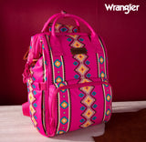 2024 New Wrangler Aztec Southwestern Pattern Dual Sided Print Multi-Function Backpack-Hot Pink