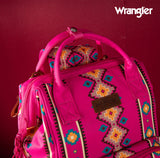 2024 New Wrangler Aztec Southwestern Pattern Dual Sided Print Multi-Function Backpack-Hot Pink