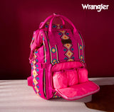 2024 New Wrangler Aztec Southwestern Pattern Dual Sided Print Multi-Function Backpack-Hot Pink