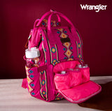 2024 New Wrangler Aztec Southwestern Pattern Dual Sided Print Multi-Function Backpack-Hot Pink