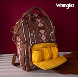 2024 New Wrangler Aztec Southwestern Pattern Dual Sided Print Multi-Function Backpack-Camel