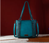 WG64-G2002 Wrangler Rivets Concealed Carry Oversize Tote/Crossbody -Turquoise