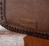 WG64-G2002 Wrangler Rivets Concealed Carry Oversize Tote/Crossbody -Coffee