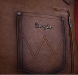 WG64-G2002 Wrangler Rivets Concealed Carry Oversize Tote/Crossbody -Coffee