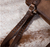 WG64-G2002 Wrangler Rivets Concealed Carry Oversize Tote/Crossbody -Coffee