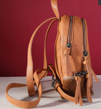 TR160-9110A Trinity Ranch Hair-On Cowhide Collection Mini Backpack-Brown