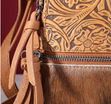 TR160-9110A Trinity Ranch Hair-On Cowhide Collection Mini Backpack-Brown