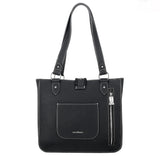 TR136G-8260 Trinity Ranch Hair On Cowhide Collection Concealed Carry Tote-Black