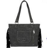 TR146G-8317 Trinity Ranch Hair On Cowhide Concealed Carry Tote-Black
