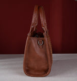 WG102-8120S Wrangler Croc Print Concealed Carry Tote/Crossbody - Cognac