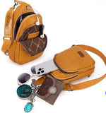 WG87-227 Wrangler Sling Bag/Crossbody/Chest Bag Dual Zippered Compartment - Yellow