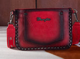 WG65-2004S Wrangler Rivets Studded Wristlet/ Crossbody - Red