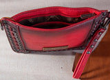 WG65-2004S Wrangler Rivets Studded Wristlet/ Crossbody - Red