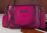 WG65-2004S Wrangler Rivets Studded Wristlet/ Crossbody -Coral Pink