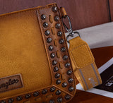 WG65-2004S Wrangler Rivets Studded Wristlet/ Crossbody -Yellow Mustard