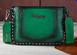 WG65-2004S Wrangler Rivets Studded Wristlet/ Crossbody -Green