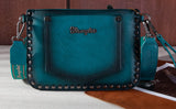 WG65-2004S Wrangler Rivets Studded Wristlet/ Crossbody -Turquoise