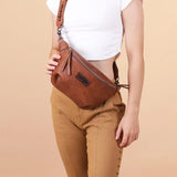 WG82-194 Wrangler Fanny Pack Belt Bag Sling Bag - Brown