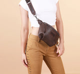 WG82-194 Wrangler Fanny Pack Belt Bag Sling Bag - Coffee