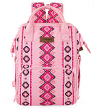 2024 New Wrangler Aztec Southwestern Pattern Dual Sided Print Multi-Function Backpack-Pink