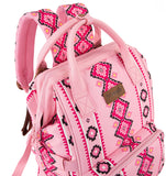 2024 New Wrangler Aztec Southwestern Pattern Dual Sided Print Multi-Function Backpack-Pink