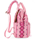 2024 New Wrangler Aztec Southwestern Pattern Dual Sided Print Multi-Function Backpack-Pink