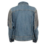 StS Ranchwear Outerwear Denim Style Collection Womens Gretchen Denim Fringe Jacket