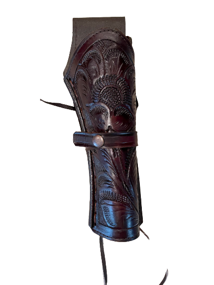 Right Handed LONG Tooled Leather Holster ONLY