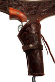 38/357 Caliber Brown Western Cowboy Hollywood Style Hand Tooled Gun Holster and Belt
